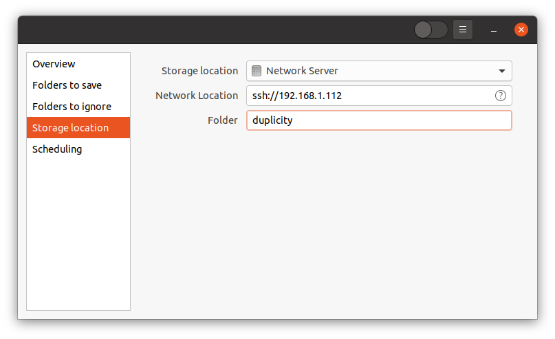 Duplicity: Set relative storage location