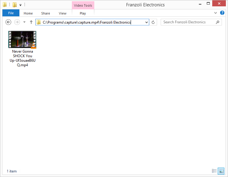 Windows explorer window showing the downloaded MP4 video file.