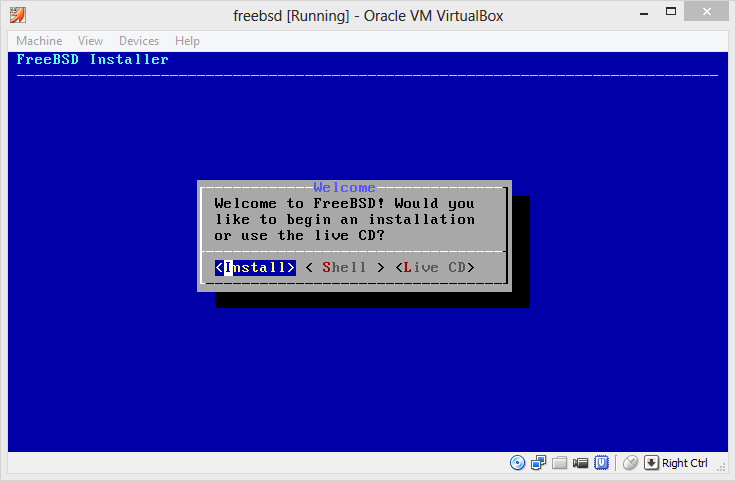 FreeBSD Installer Welcome Screen