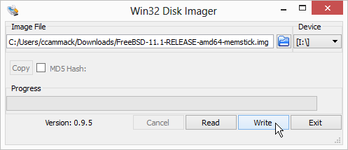 Use Win32 Disk Imager to burn the memstick image to USB